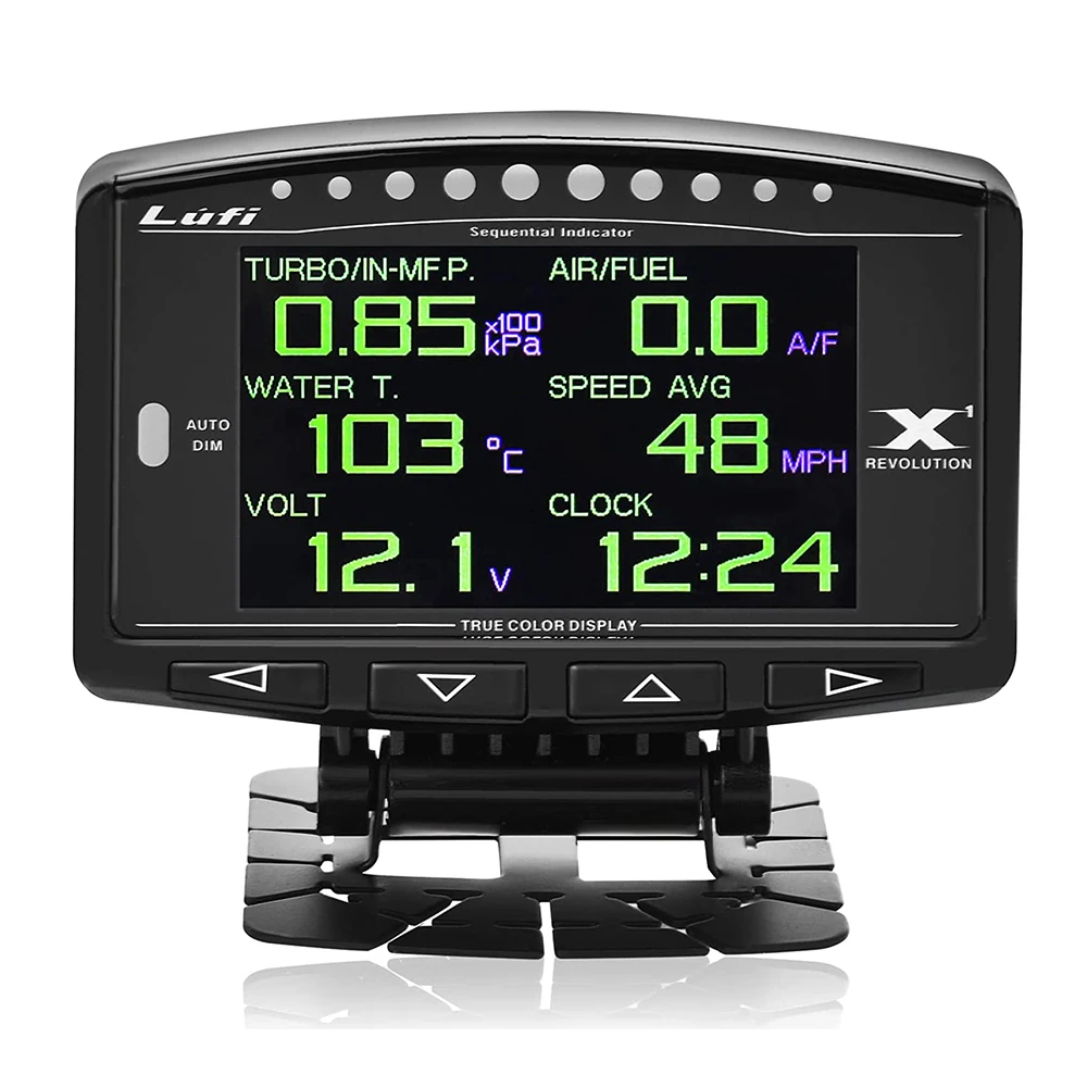 Lufi X1 OBD2 Smart Digital Car Gauge - RPM Multi Meter & Alarm for