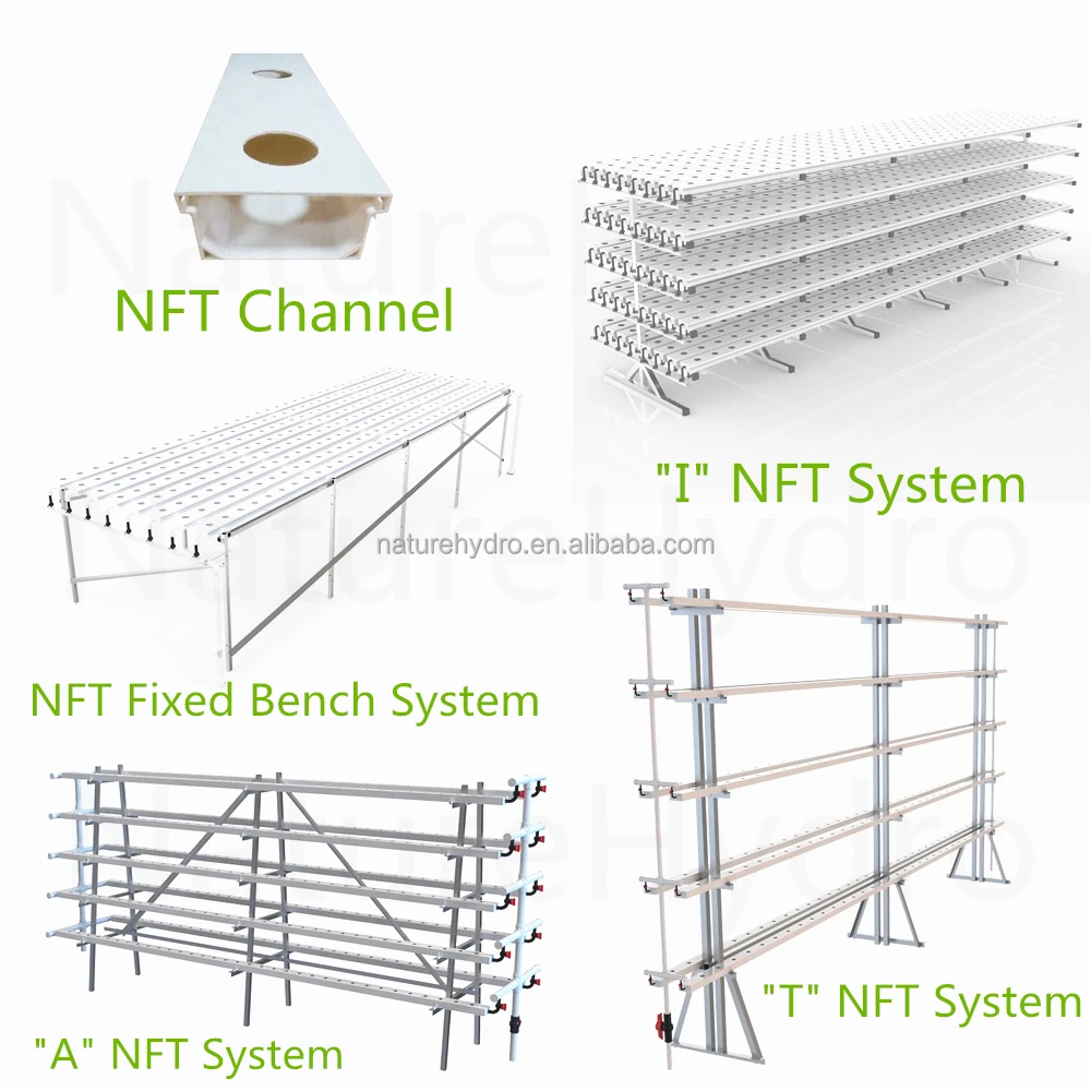Plastic Nft Hydroponics Channel Set Vertical Grow Rack For Lettuce ...