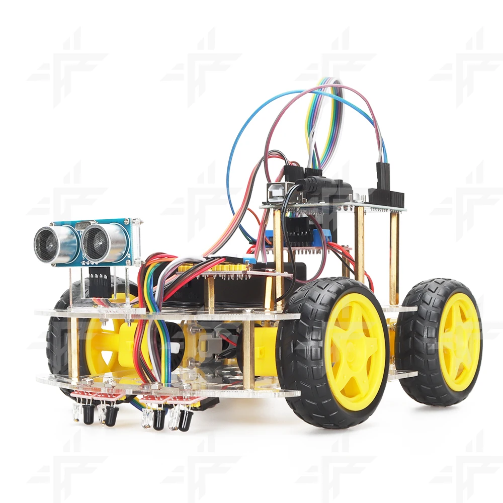 DIY C/C++ Program Robotic Kit Education 4WD Track Line Smart Robot Car ...