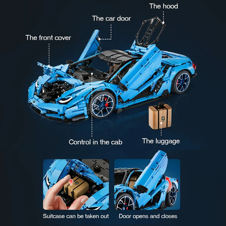 New CADA  Master MOC Toys For Boy 1:8 3D Model C61041W Bricks toy Car kids electric DIY Building Blocks brick for sale