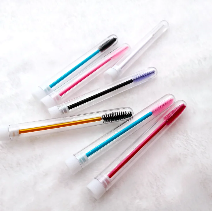 Wholesale Disposable Mascara Wands Eyelash Cleanser Brushes Tube Pink