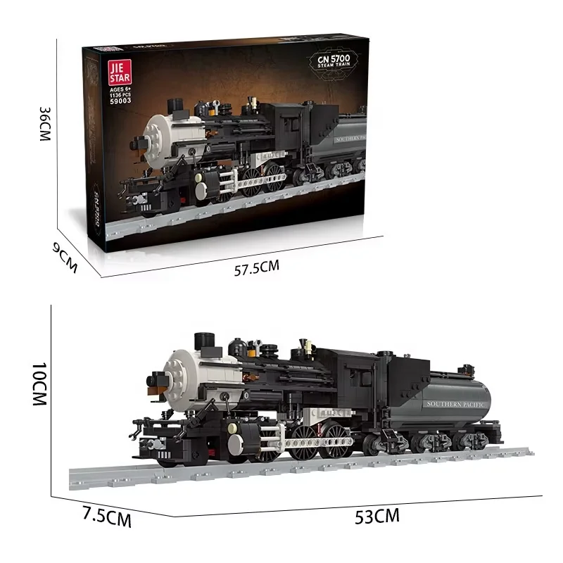 Train Toys Railway Classic Steam Locomotive Train Railways Railroad Track  Kits Building Blocks Toys Model Bricks Kids Toy Gift