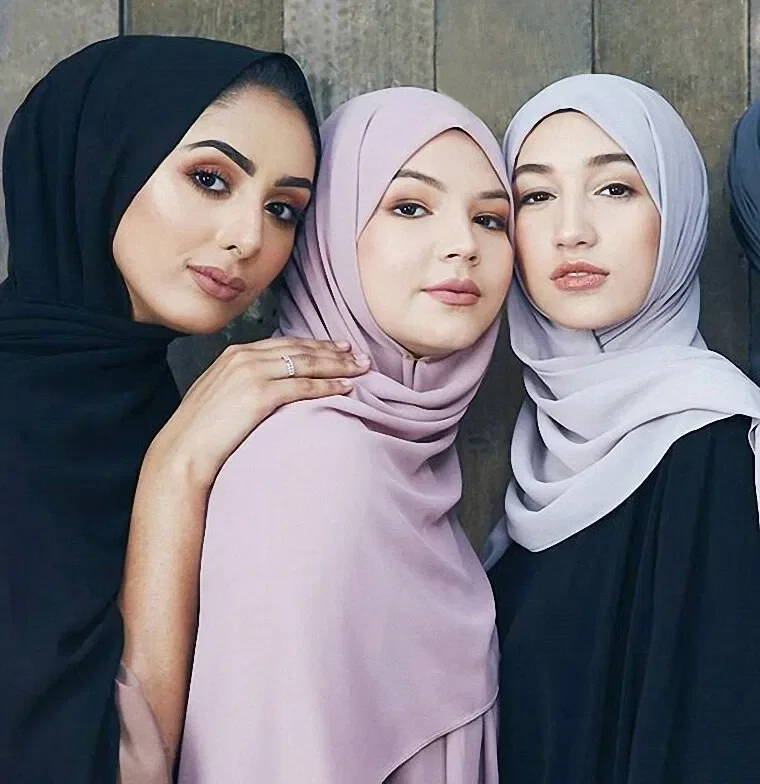 Muslim Women Scarves Wrapped Hijab Islamic Rhinestone Scarf Arab Headscarf  Shaw
