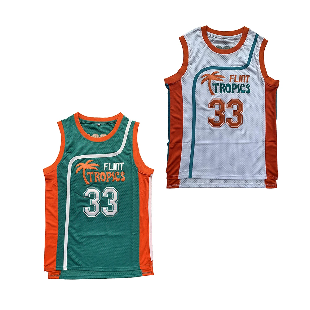  Men's Flint Tropics #33 Jackie Moon Movie Basketball Shorts  Stitched : Clothing, Shoes & Jewelry