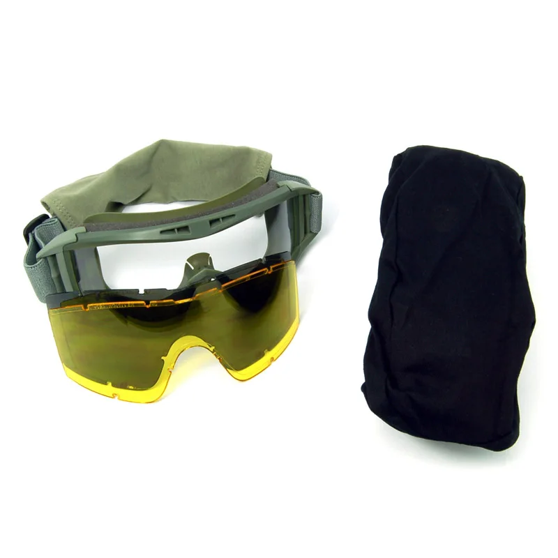 Тактические очки военные солнцезащитные очки для стрельбы велосипедные армейские очки для страйкбола пейнтбола пылезащитные ветрозащитные 3 линзы