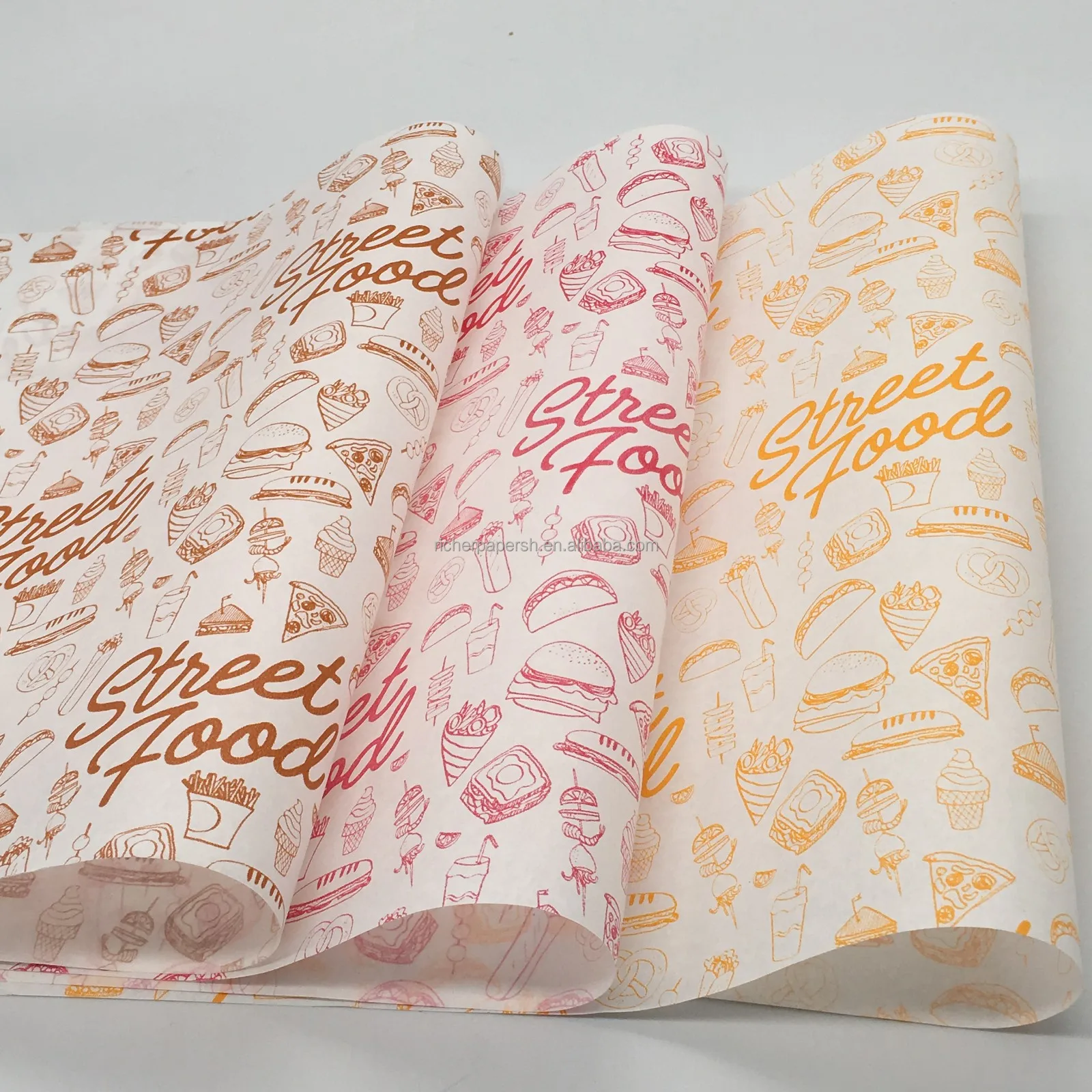 Deli Food Wrapping PE Coated Greaseproof Paper Custom Single Side Food ...