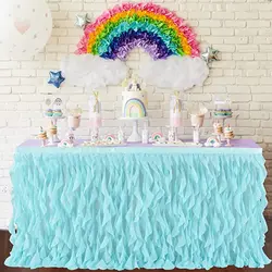 4 фута Тюль Tutu с оборками скатерть для стола прямоугольная детской вечеринки украшение на день рождения