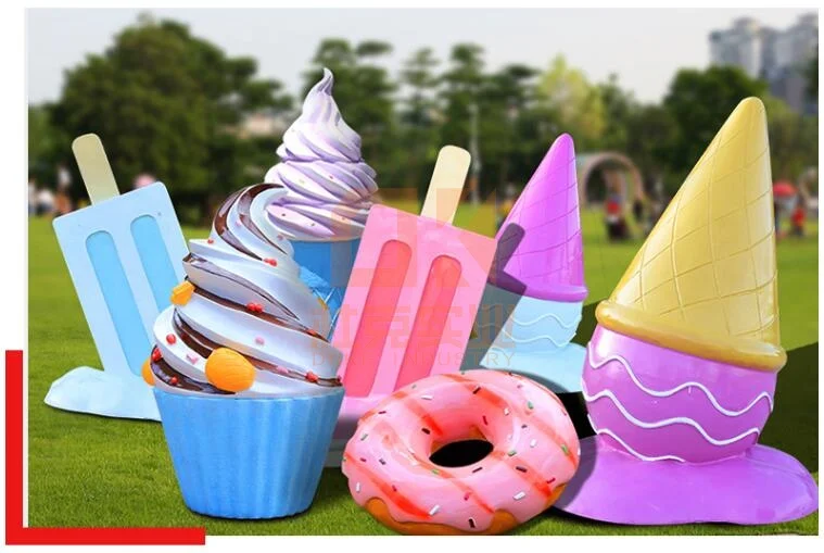 Resin Ice Cream Cone Statue Large Ice Cream Sculpture for Windows