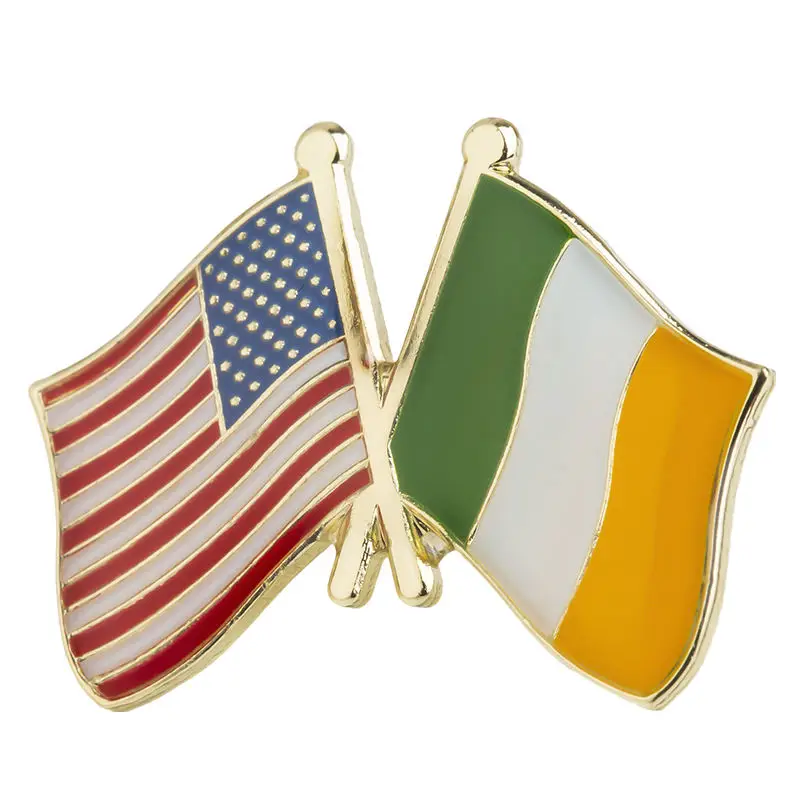 High Quality Custom Logo Pattern Country Flag Brooches American Brooch Double Sided Soft Enamel Pin Badge Lapel Pins for Suit