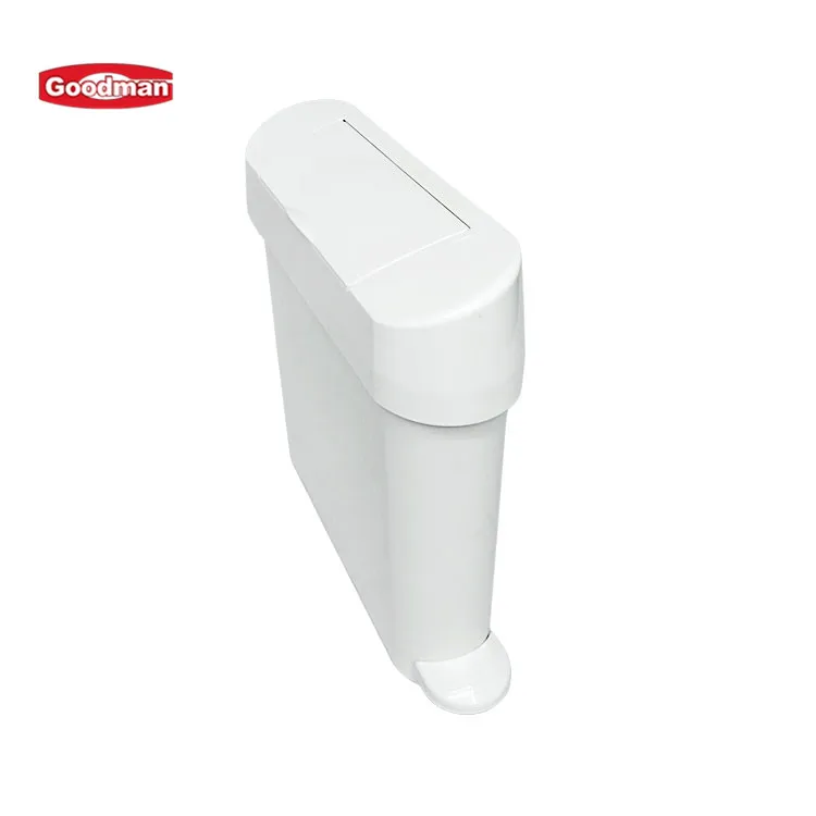 Kitchen Bathroom Rectangular Small Feminine Foot Pedal Mini Sanitary Waste Pad Disposal Bin Hygiene Bins For Narrow Space details