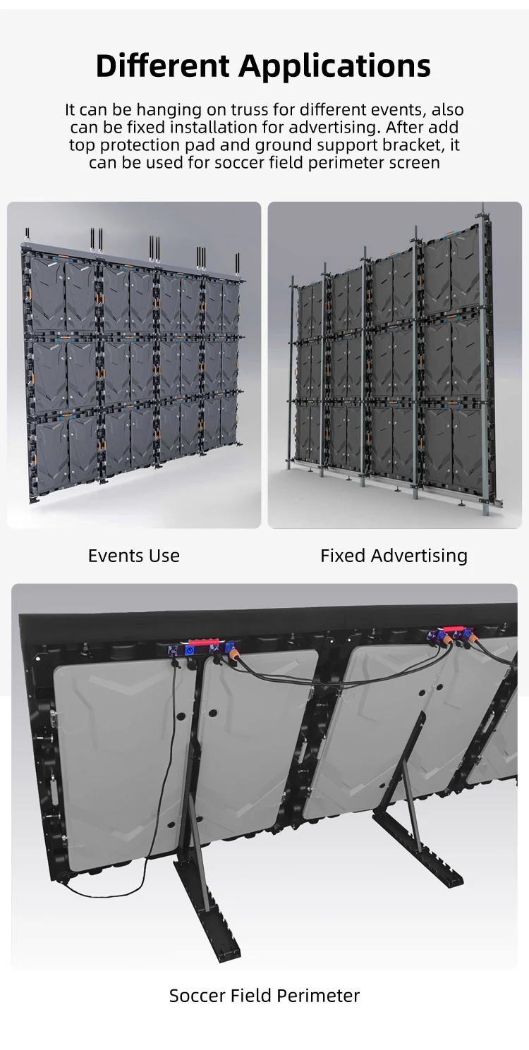 Full Color Outdoor P5 P8 P10 Led Video Wall 960x960mm Football Stadium Perimeter Digital Advertising Led Screen Display