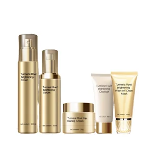 Turmeric Root Skin Care Set Whitening Facial Wash Toner Serum Cream Unisex Adults Skincare Products Sets OEM Foundry