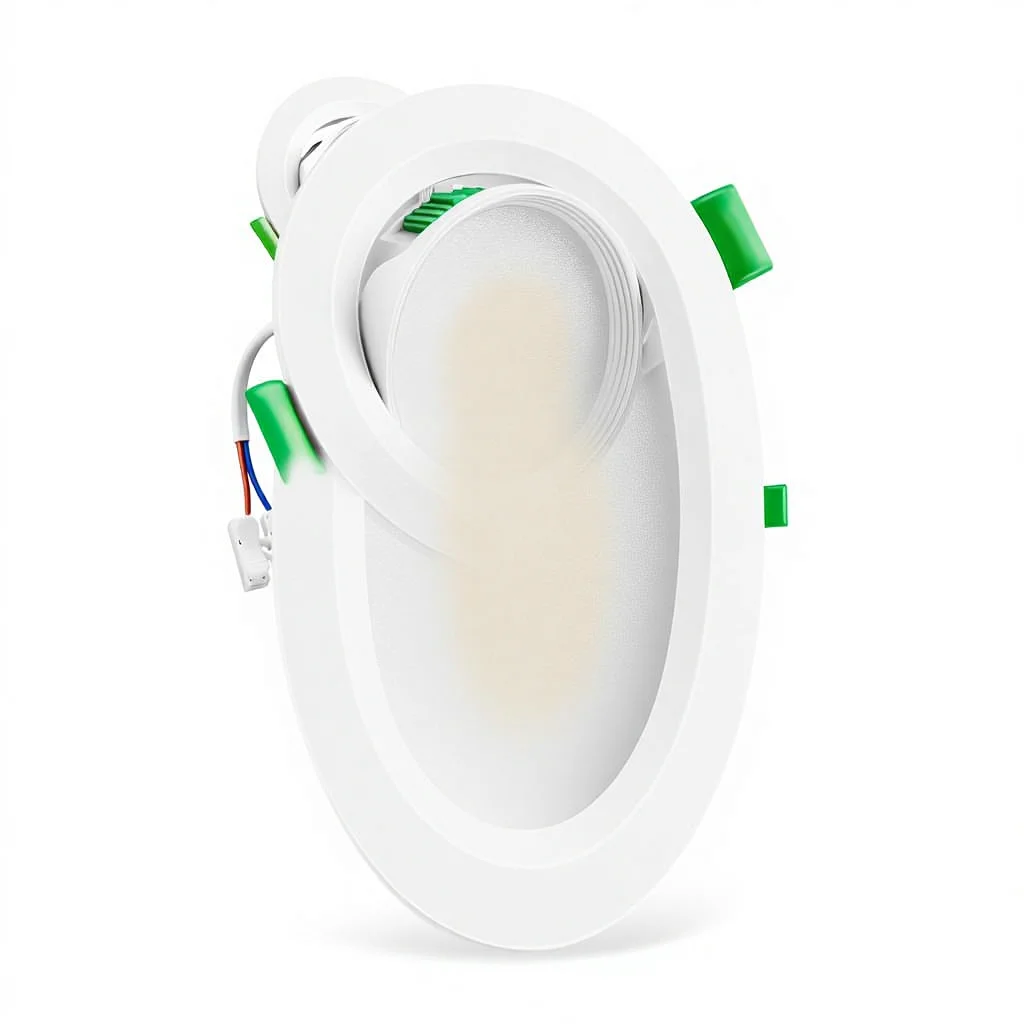 COTLEDL 12 LED ойыс шамдары 230 В, әртүрлі жарықтылыққа реттелетін, 5 Вт, жазық жылы/салқын ақ түс, 68 мм тесік, IP44, бұрылатын таван шамы