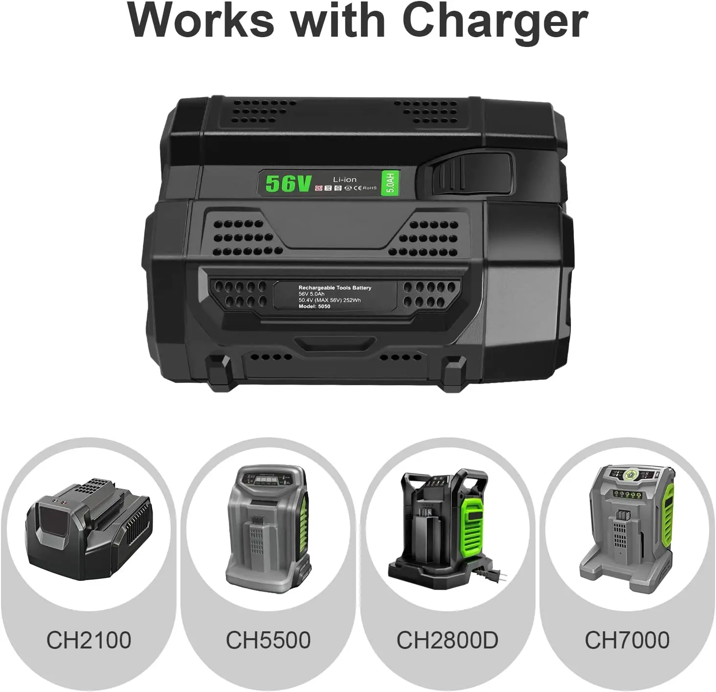 Replacement 2.5ah 5ah 7.5ah 9ah 56v Ego Battery For Cordless Ego Leaf