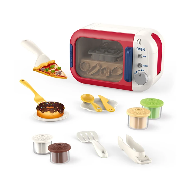 plastic tableware microware set play dough toy color soft clay