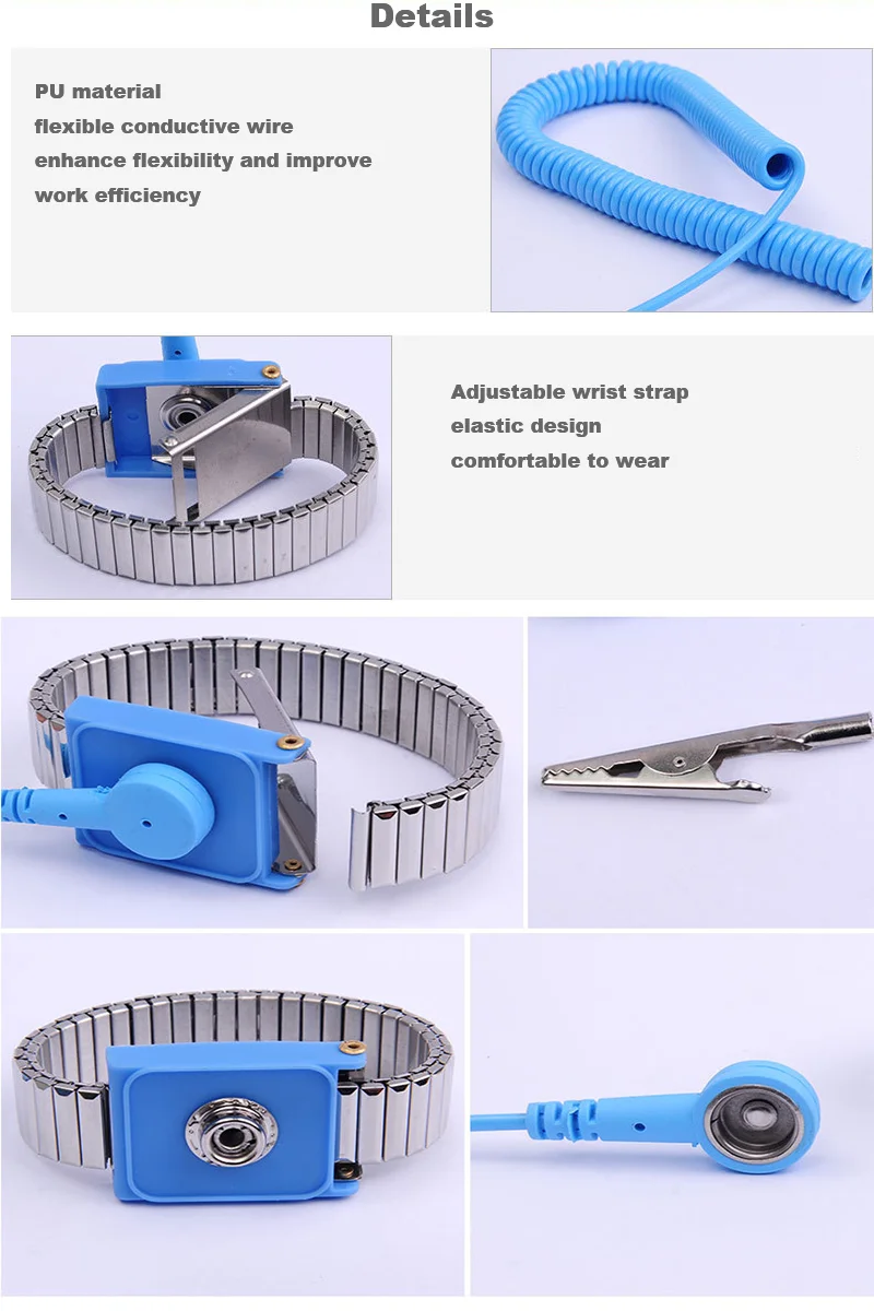 Wireless Antistatic Wristband Wrist Strap Buckle Can Adjust Esd