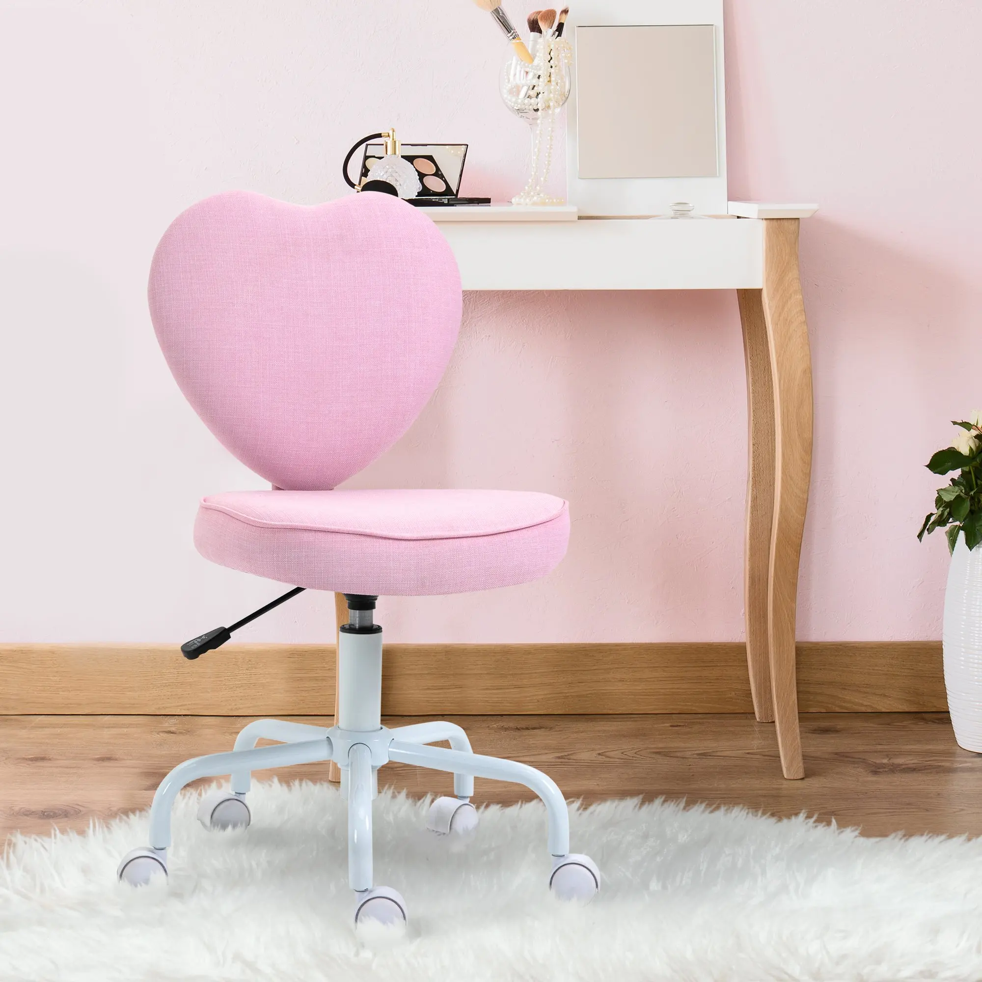 CARLFORD Heart-Shaped Mid Back Swivel Home Office Chair