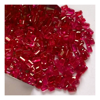 New Goods Rough Red Ruby Natural Ruby Burma Small Octagonal Cutting 3*4-3*5Mm Ruby Rough Prices