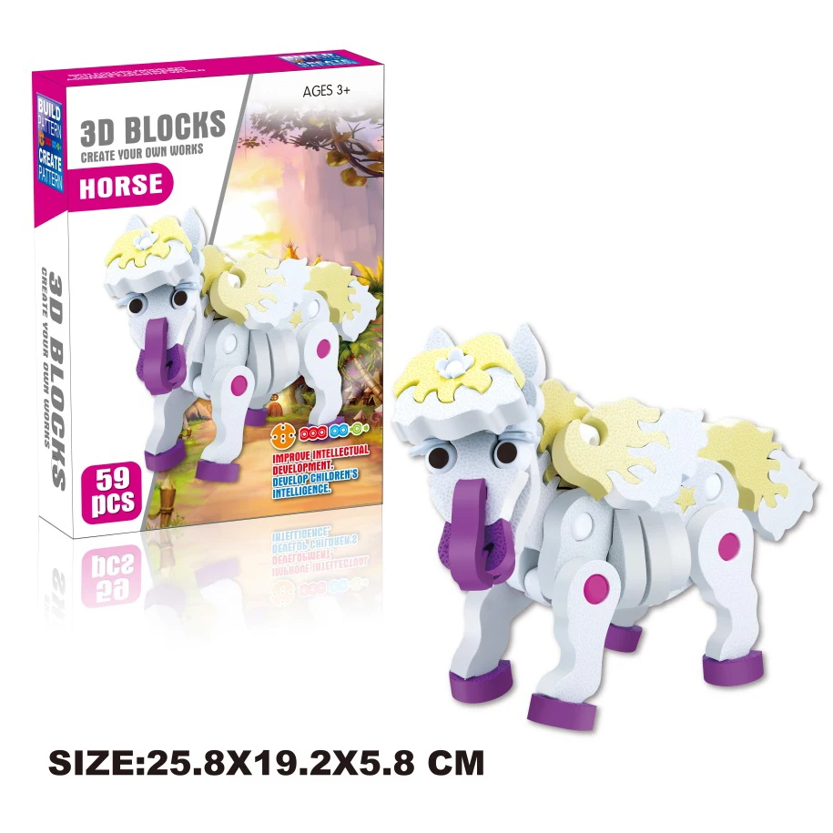 3D  Early Initiation Educational Interactive Toy DIY Cartoon Learning Game Jigsaw Puzzle Toys for Child Kids