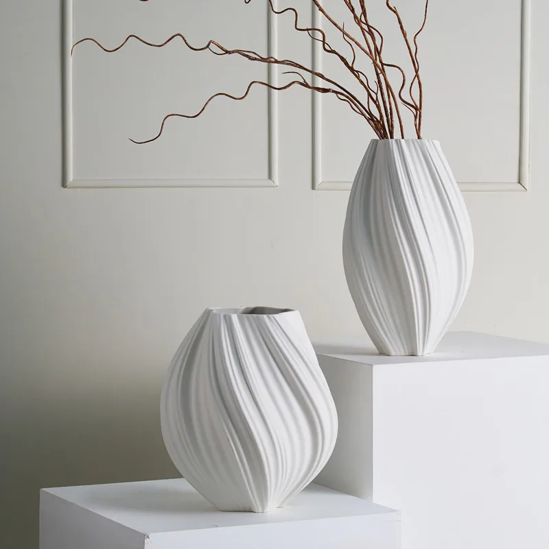 Nordic Morandi spherical ceramic soft round flower arrangement vase