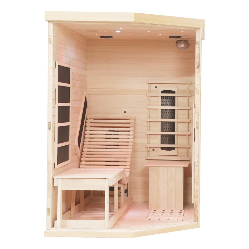 Most Popular European Style Hemlock Small 1 Person Lay Down Chair Home Indoor Corner Infrared Saunas With Lounge