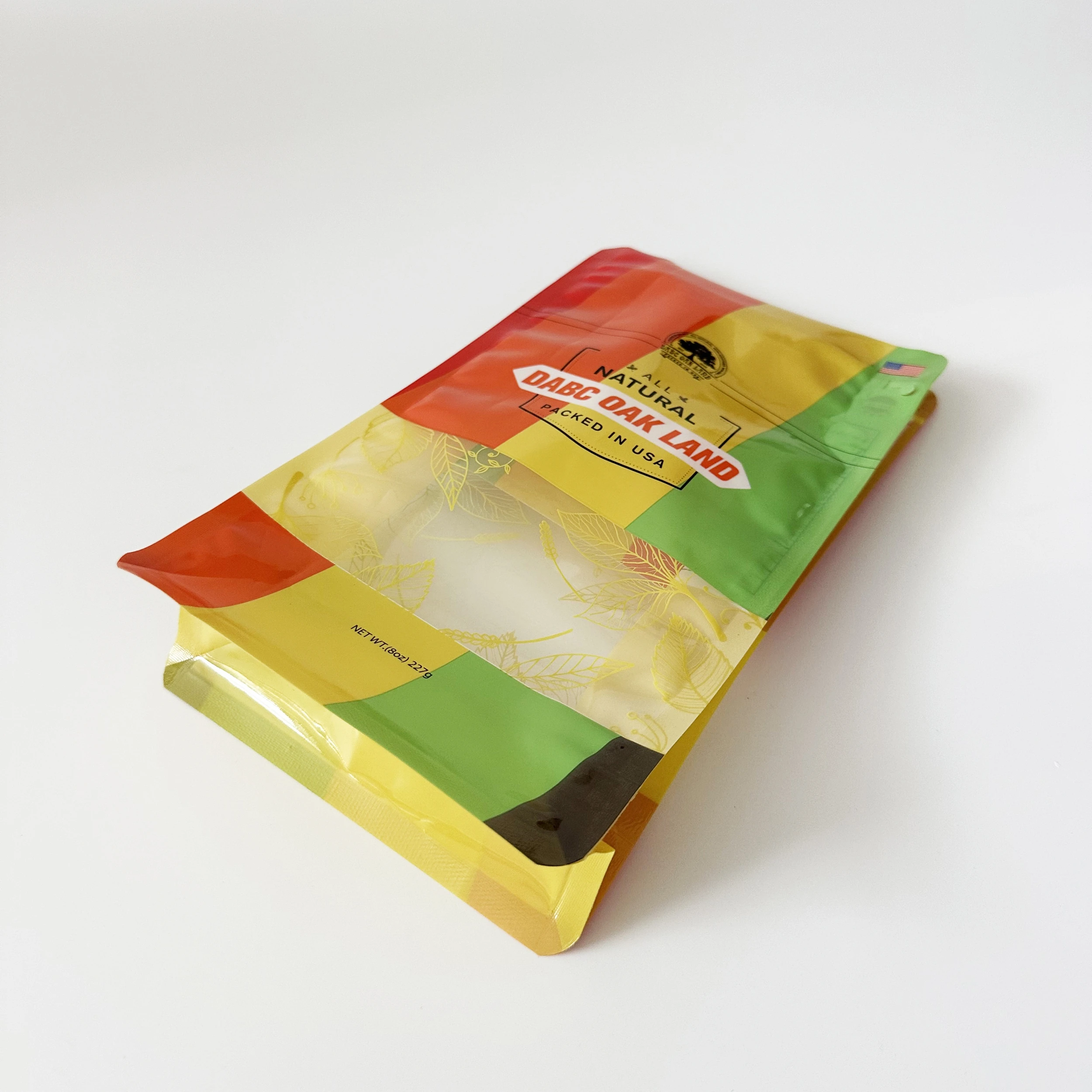 Custom Printed Resealable Self Standing Bag Plastic Packaging Tea Dried Fruit Snack Bag