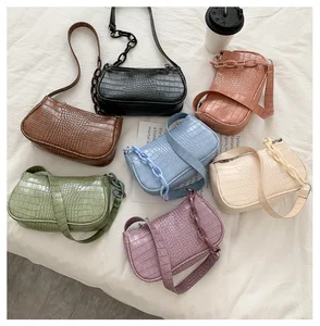 Pattern Chain Underarm Bag Women Shoulder Bag Purse Underarm Bag Handbags Classical Clutch Side Stone New PU OEM Single Square