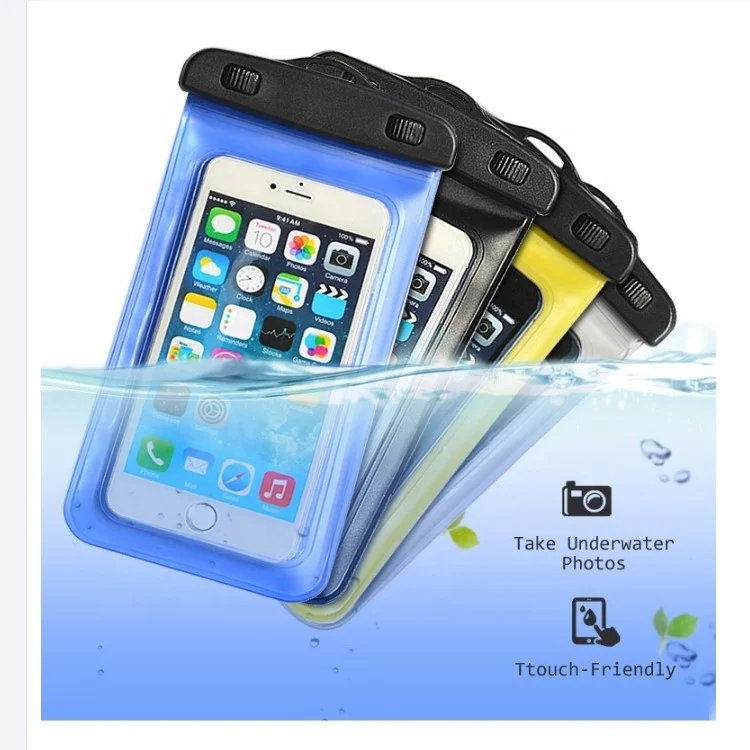 Waterproof Phone Case Black Universal Waterproof Bag for Phone Waterproof Cell Phone Pouch Holder Water Protector Compatible with iPhone 6Plus,Up to 6.2 inches 