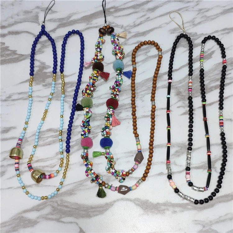 Роскошный акриловый пластиковый жемчужный ремешок для телефона с бусинами, модный ремешок с бусинами для сотового телефона