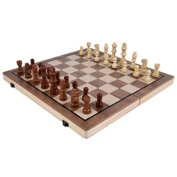 340mm*340mm Good Quality Wood International Chess No Magnet Echecs Foldable  Case Interesting Games Educational Intelligent Toy