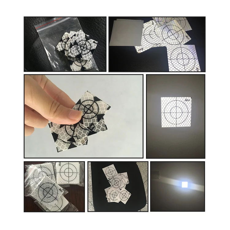 Diamond-grade Custom Size Reflective Retro Adhesive Sticker Surveying Targets Monitoring Reflector Sheets for Total Station