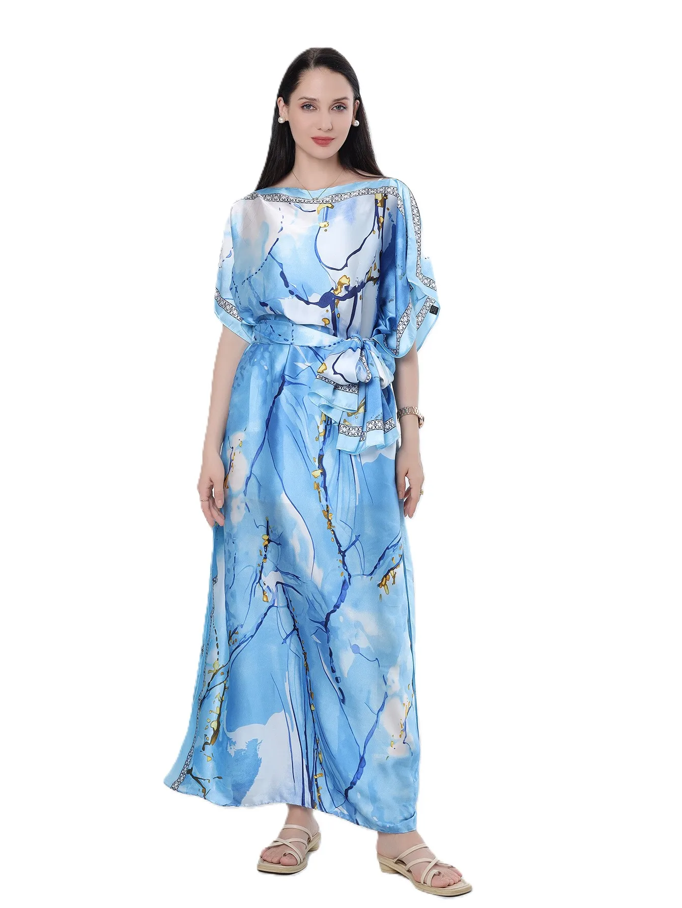 ladies silk night dress Women's Silk Nightdress Wide Strap Scoop Neck Silk Nightgown