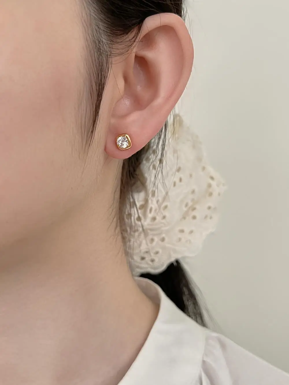 KAKODIY Luxury Gold Plated Earrings 925 Sterling Silver Fine Jewelry Square Stud Earrings detail 6