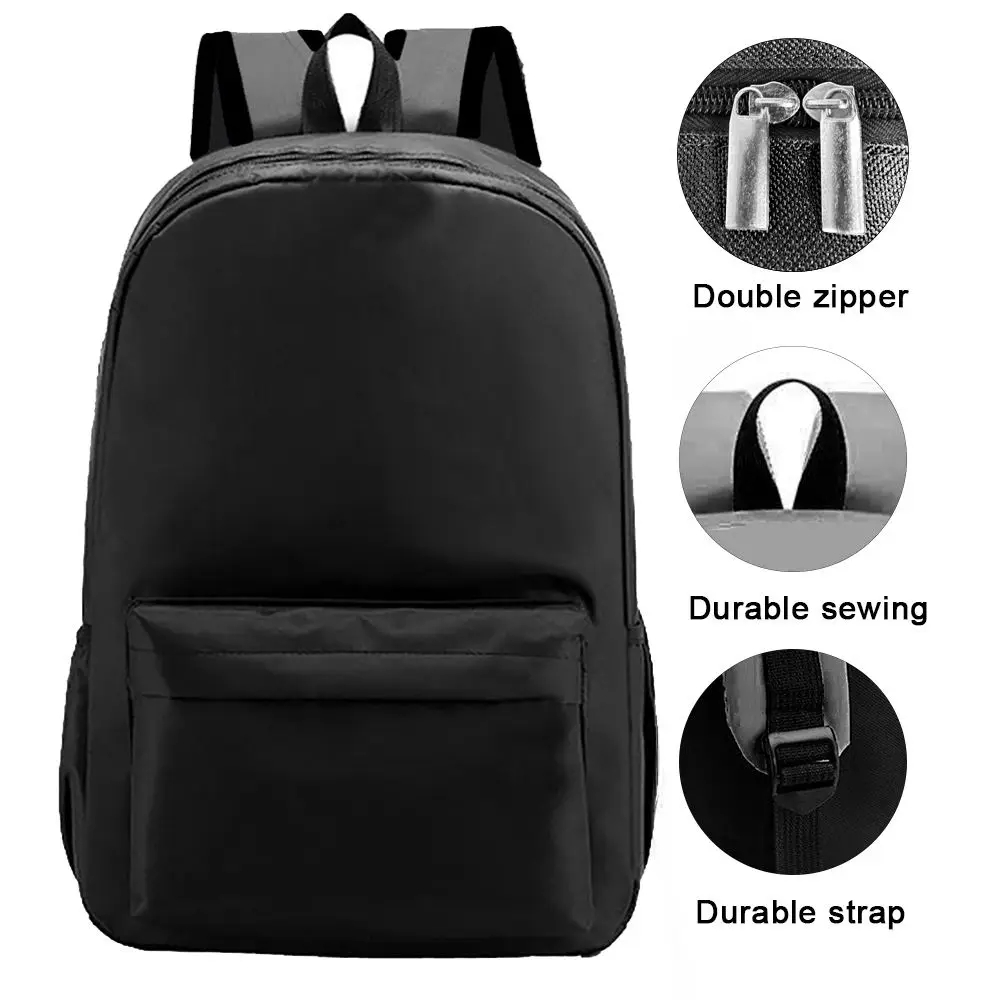 Fashion Factory Price Large Capacity Unisex Mochilas High Quality  Waterproof Black School Bag Casual Backpack