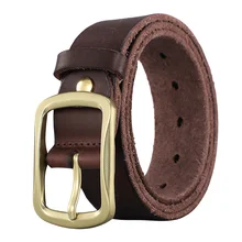 Wholesale Top-grain Cowhide Leather Belts Classic Vintage Pin Buckle Luxury Strap Genuine Leather Belt for Man