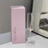 Nouveau verre à champagne plaqué or, sapin de Noël rose, pièce unique