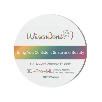 Zirconia Block MultiLayer 3D-Pro-ML 25mm 98mm Dental Zirconia Crown Block Price