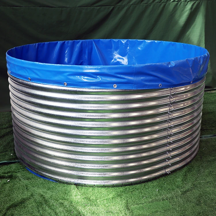 Round Galvanized Steel Fish Tank Corrugated Tank Pvc Tarpaulin