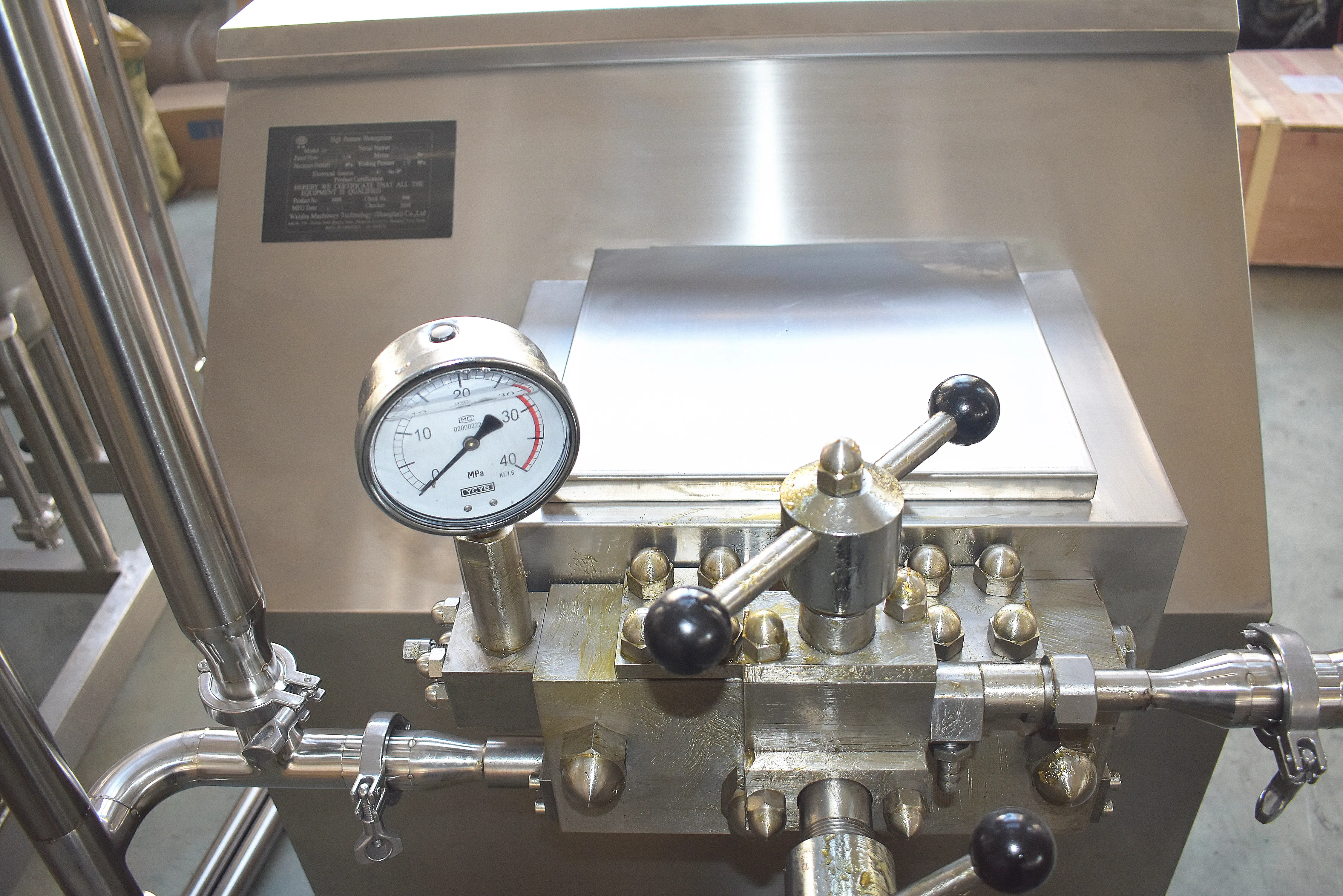 2000l High Pressure Two Stage Homogenizer Juice Homogenizer Milk Homogenizer