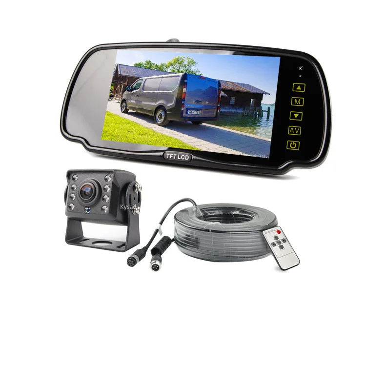 Manufacturer Digital Wired Backup Rearview Camera Parking Reverse Kit 7 Inch Mirror Monitor