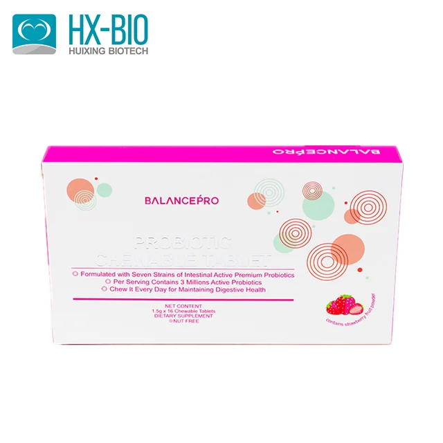 
Производитель ODM & OEM, натуральный пробиотик, жевательный планшет для детей, пищевая добавка, частная торговая марка, продукт для ухода за кишечником 