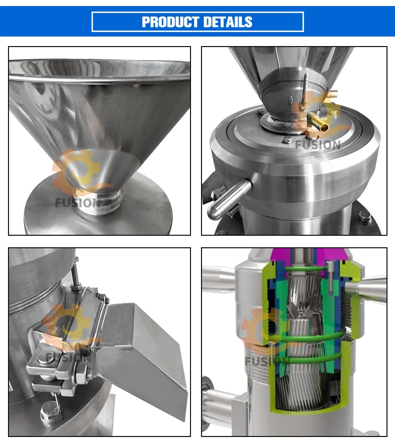 Industrial Stainless Steel Colloid Mill System for Various Nut Paste ...