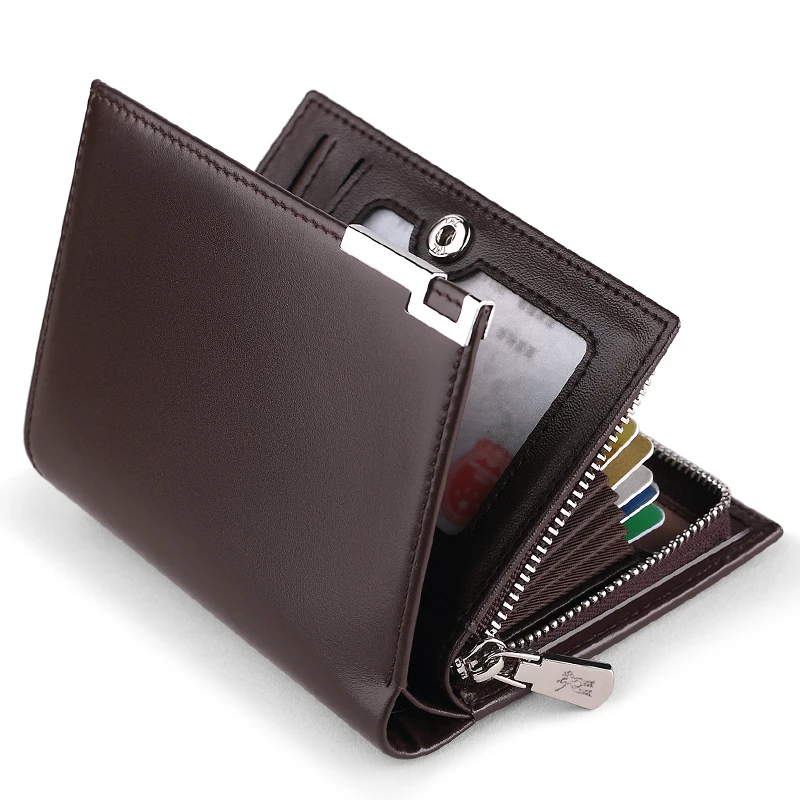 Williampolo Genuine Leather Luxury Designer Card Holder Wallets for Men Black