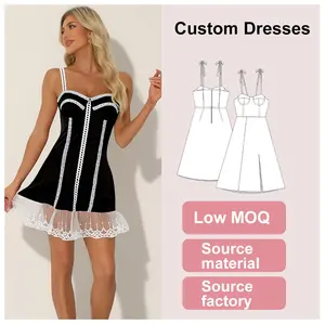 Wholesale Dresses Custom OEM ODM White Lace Women Clothing Elegant Lady Dress Summer Casual Party Gown Ladies Apparel