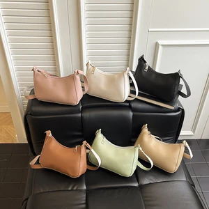 Wholesale Fashion Popular Multi-color Pu Leather Mini Purse Simple Women's Bag Shoulder Bags Crossbody Tote Bag