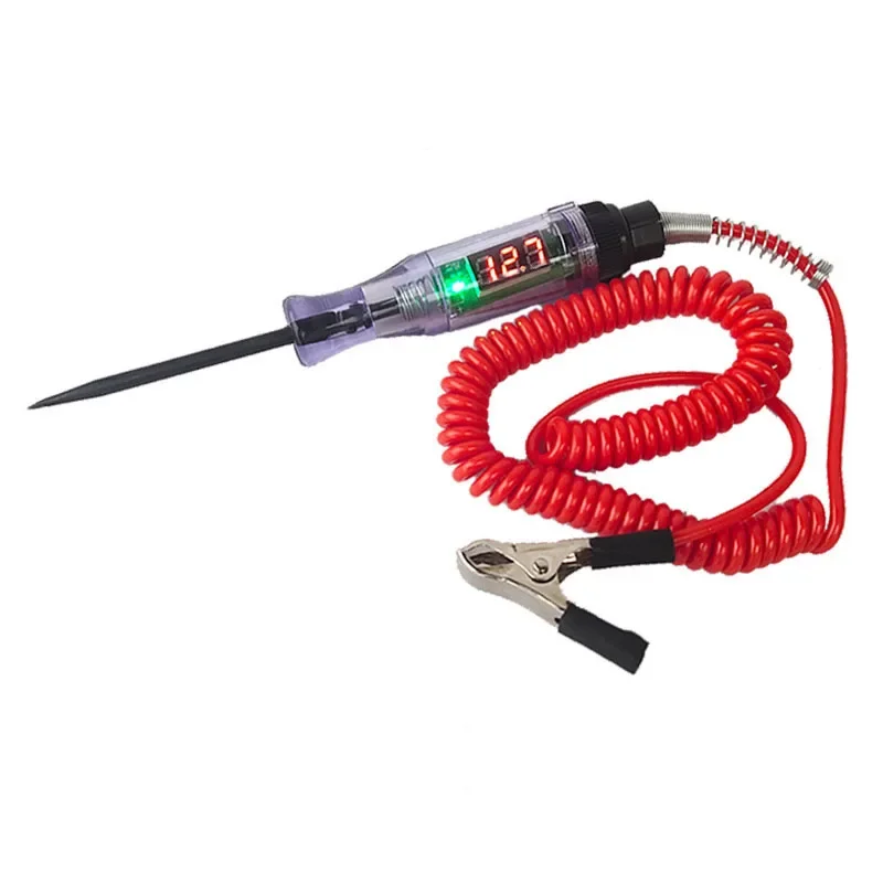 DC 6V - 24V Car Truck Voltage Circuit Tester Digital Display Long Probe Pen Light Bulb Automobile Diagnostic Tools Auto Repair