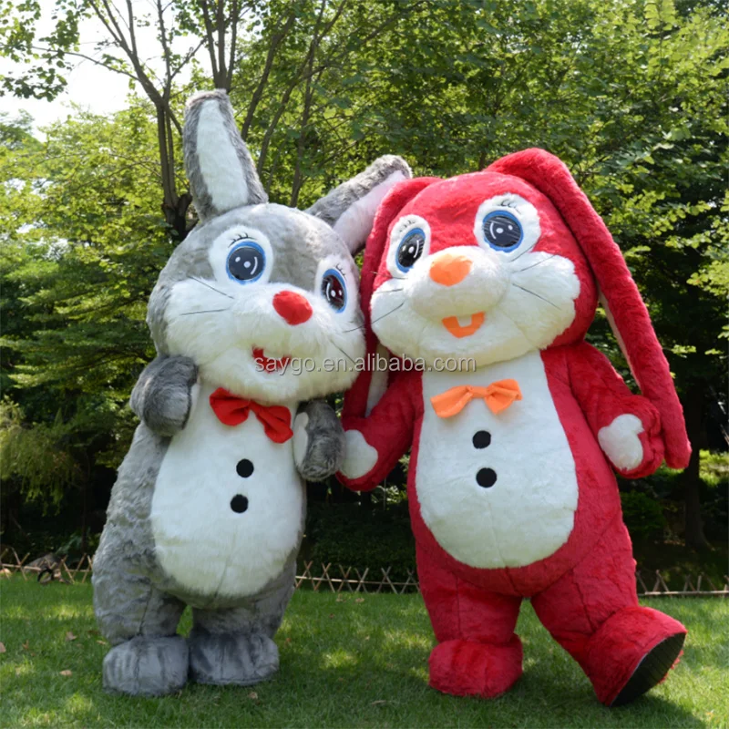 Women Pink Bunny Mascot Costume for Rental 2m 2.6m Inflatable Rabbit Bunny Hare Mascotte Costume Clothing for Celebrate Business