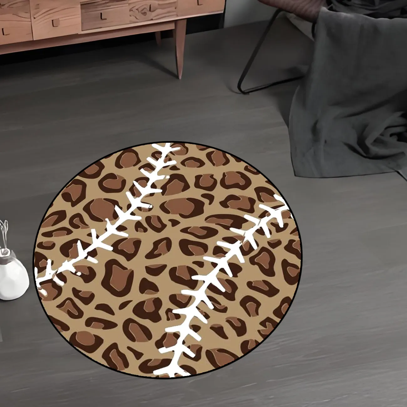 Custom Shape 3d Carpet Leopard Print Football Baseball Rug Bedroom Area Rugs for Living Room