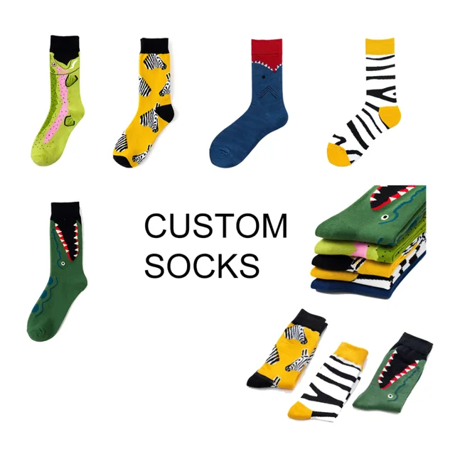 Wholesale Colorful Funny Fashion Dress Cotton Crew Sox Personalized Tube Casual Crew Socks For Men And Women