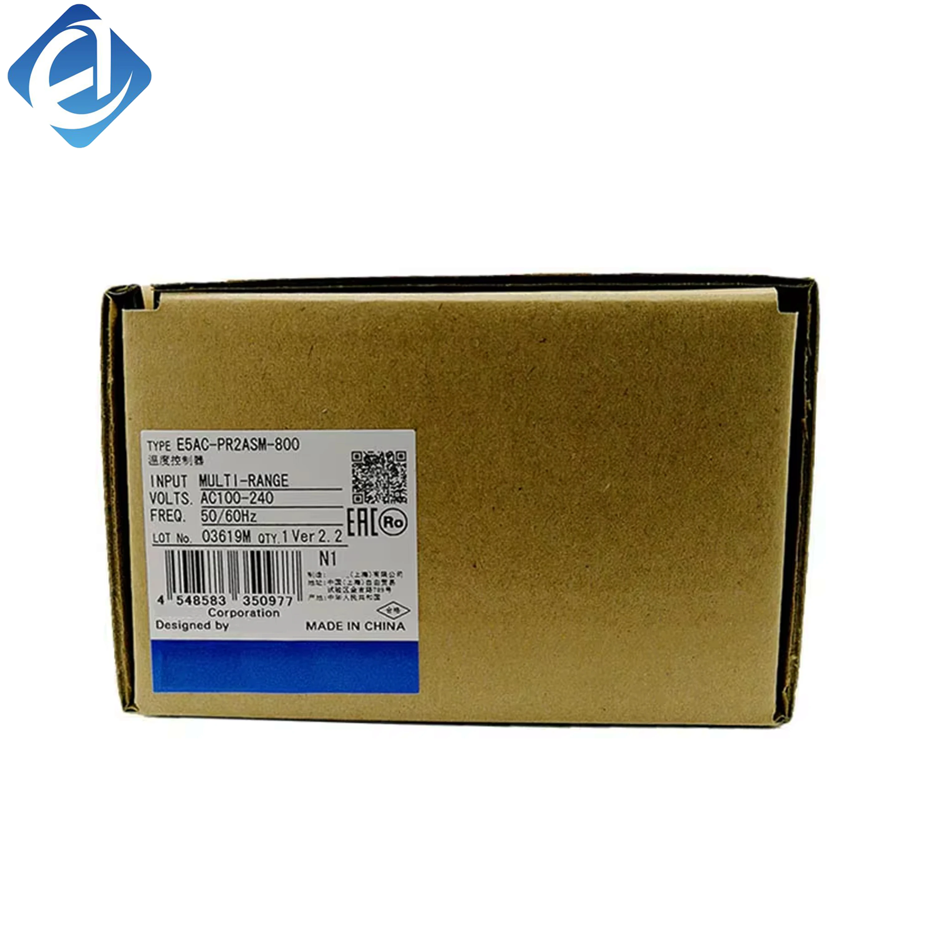 ترموستات دیجیتال جدید و اصیل Omron مدل E5AC-PR2ASM-800 با کنترل دقیق PID و خروجی‌های چندگانه؛ دارای سیستم محافظت چندلایه داخلی، پایدار و کاربرپسند، مناسب برای تنظیم دقیق دما در کاربردهای صنعتی.